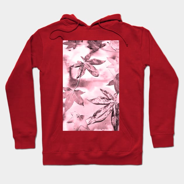 Pink Metallic Leaves Hoodie by Minxylynx4